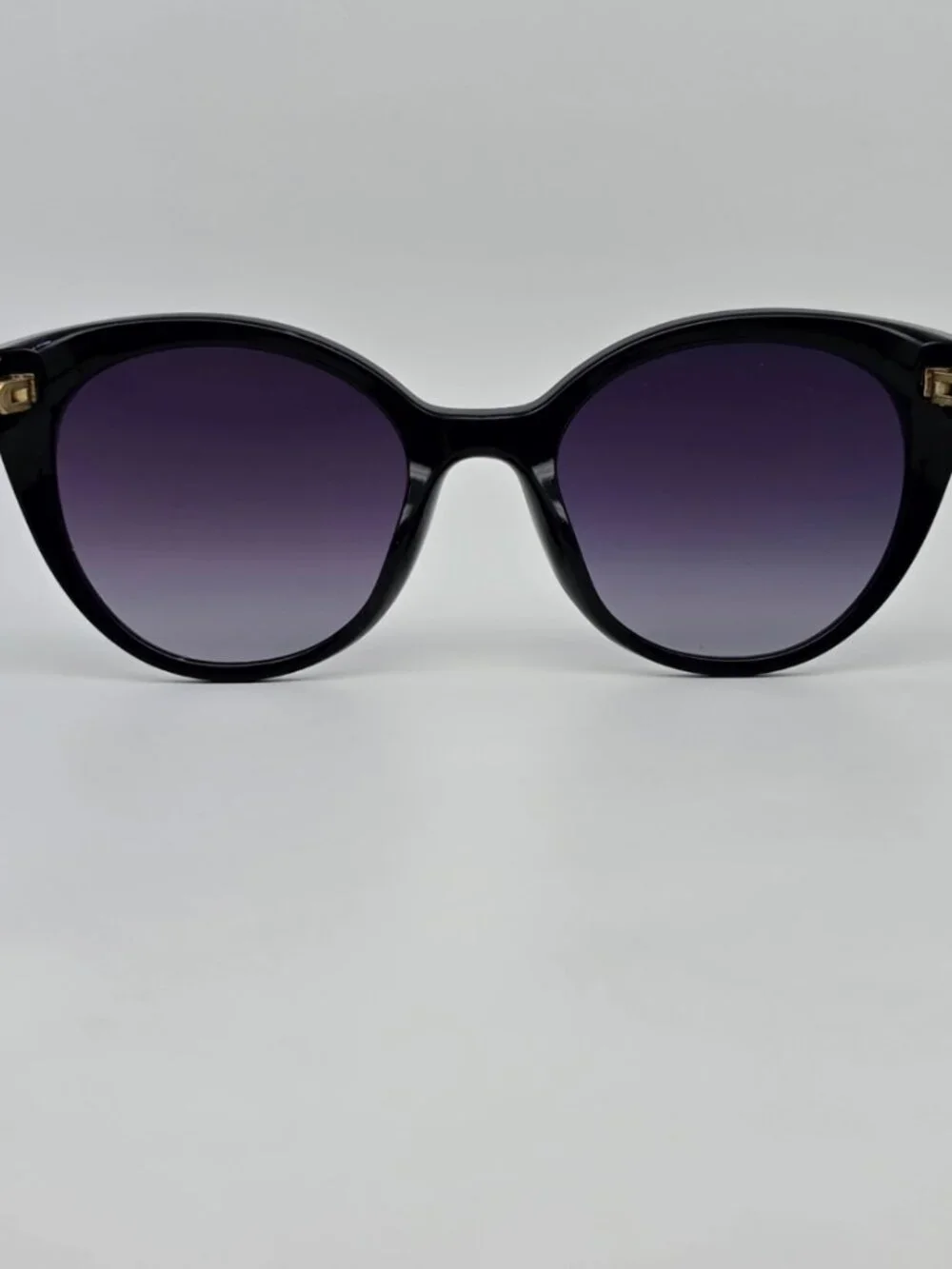 Kate Spade Samantha Black Frame Grey Gradient Flat Lens Cat Eye Sunglasses 54mm